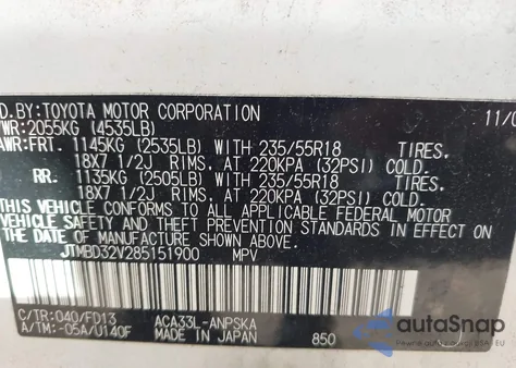 2008 Toyota Rav4 Sport from USA, damaged, VIN JTMBD32V285151900